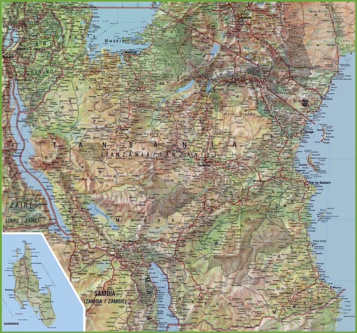 Mappa di mappa tanzania