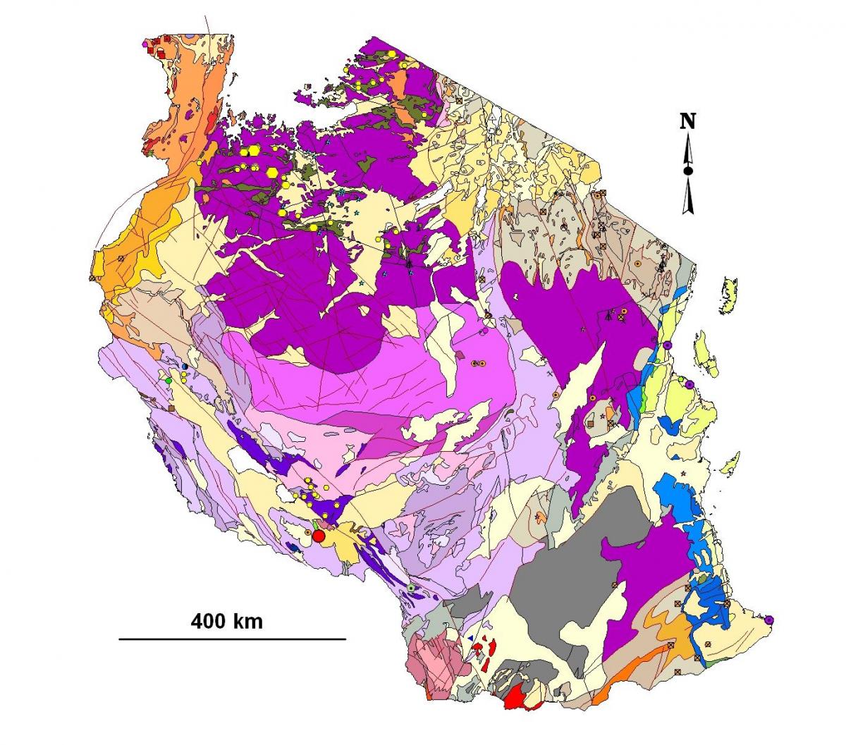 Mappa della tanzania geologico