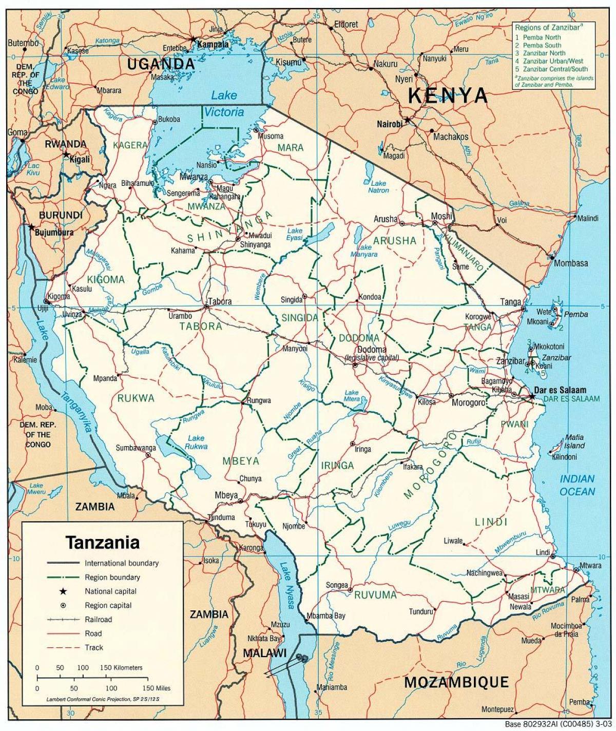 mappa della città in tanzania