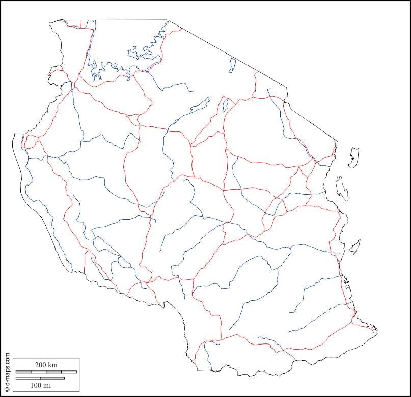 mappa vuota della tanzania