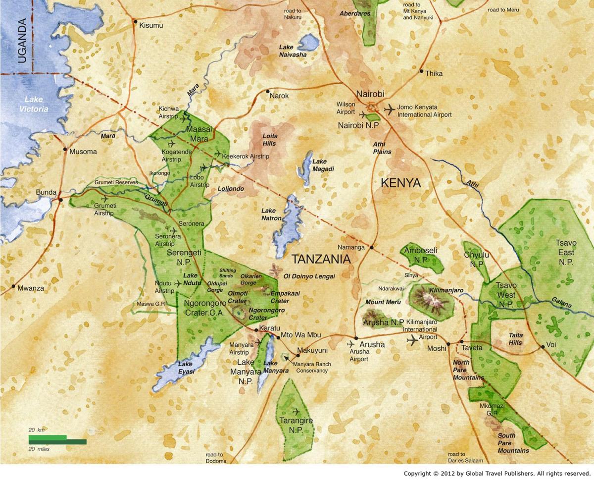 Mappa del nord della tanzania