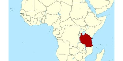 Mappa di ubicazione della tanzania nel mondo 