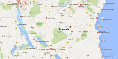 Mappa di aeroporti tanzania 