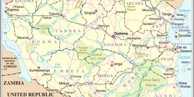 Mappa della tanzania fiume