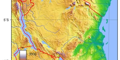 Tanzania mappa topografica