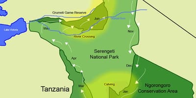 Mappa della tanzania migrazione 