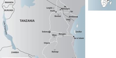 Mappa della tanzania miniere d'oro