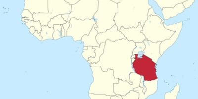 Tanzania sulla mappa di africa